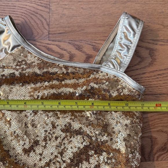 Gold Girl's Glitter Sparkle Dance Flapper Costume - Picture 3 of 10